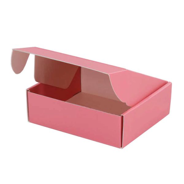 Pink Recyclable Cardboard Small Gift Mailer Boxes Folding Corrugated Paper Box