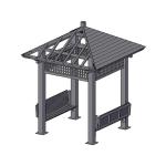 Backyard WPC Gazebo wood plastic composite WPC Pavilion 10x10 Feet