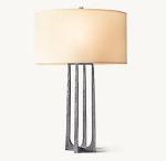 150w Hammered Iron Base Bedside Table Lamps With Wireless Charger