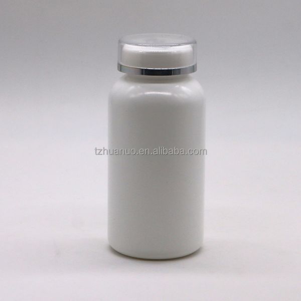 200mL Round Shape HDPE Plastic Pill Storage Bottle with Flip Over Lid and PE Material