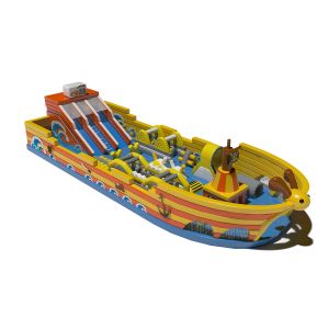 Buy cheap Pirate Ship Inflatable Blow Up Bouncy Castle With Big Slides product