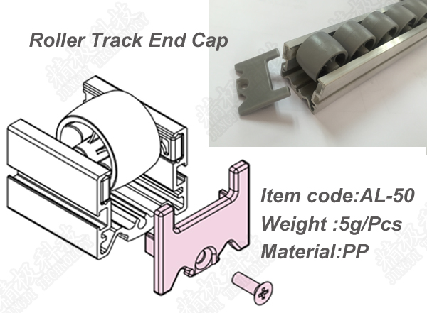 Roller Track End Cap Aluminum Tubing Joints For Pipe Rack System AL-50