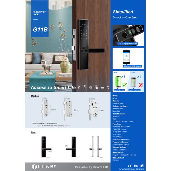 Big Panel Fingerprint Door Lock App Remote Control Customized Logo