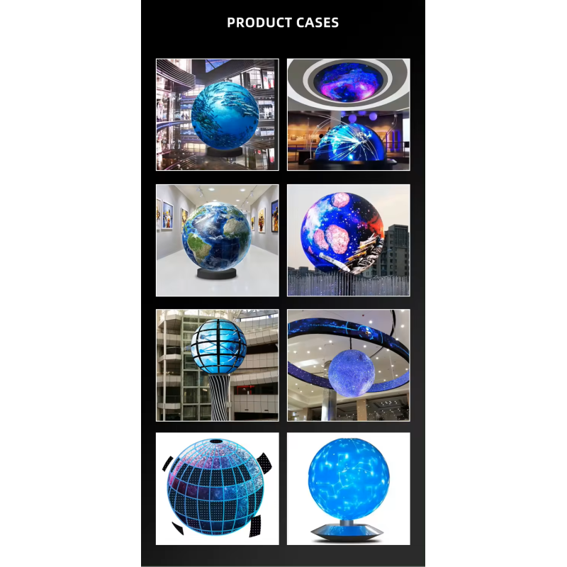 Outdoor Round Sphere Led Screen Ball Display Flexible 5000cd/sqm