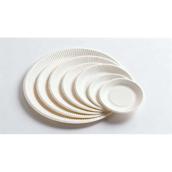 Heavy Duty White Paper Plates Compostable Disposable Tableware Perfect for Catering Food Trucks Festivals and Corporate Events