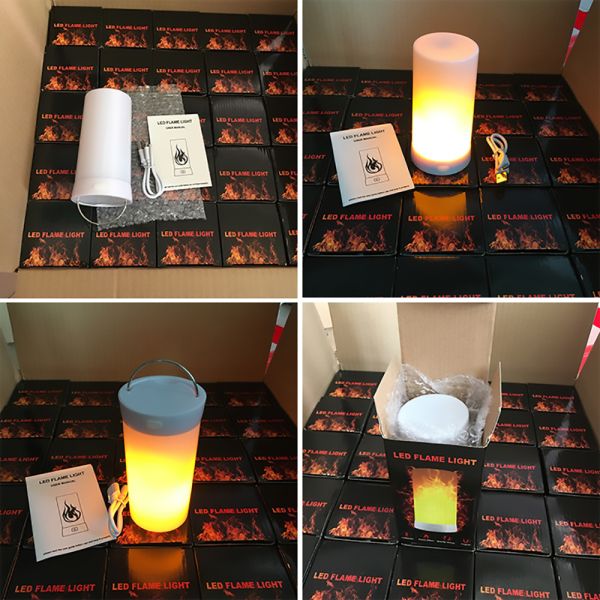 5W DC5V 1A USB Magnetic Gravity Sensor Led Flame Lamp With IR Remote Control