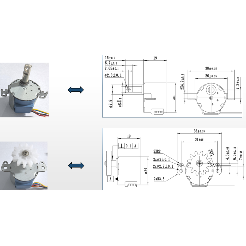 Micro Stepper Motor 24BYJ48A with 5.625°/64 Step Angle Anti-Interference and Customizable Parameters