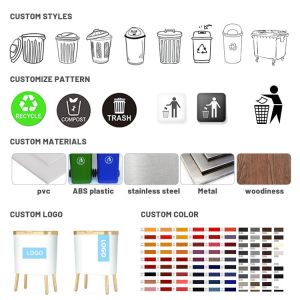 Bathroom Heavy Duty Wheeled Trash Can Black Rolling Trash Can