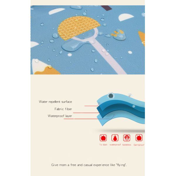 Fashion Baby Diaper Bag Dust- resistant Waterproof Travel Backpack Cartoon Printed Storage Wet Dry Separate Backpack