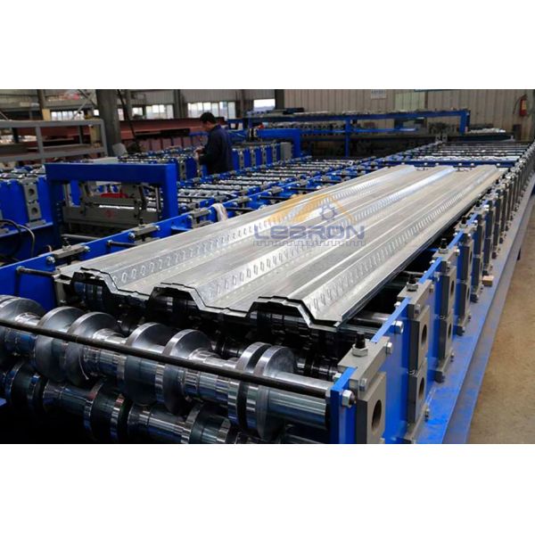 Galvanized Steel Coil 15KW Floor Deck Roll Forming Machine 0.8-1.5mm Thickness