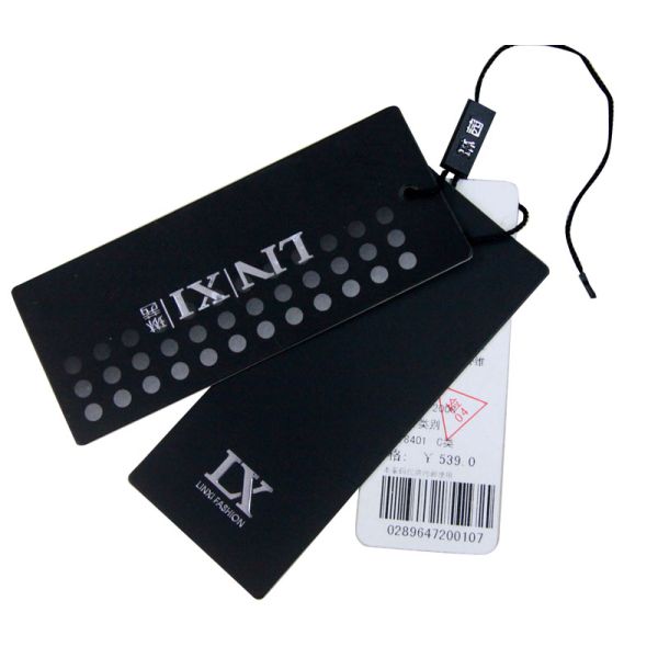 Personalized Size And Printing Paper Clothing Hang Tags Black And White Fro Garments