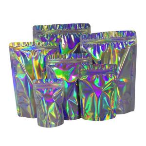 China Holographic Resealable Plastic Bags 120g Stand Up Aluminum Foil Bag on sale