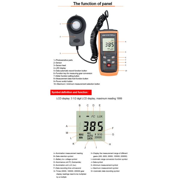 200000 LUX Multifunction Environment Meters