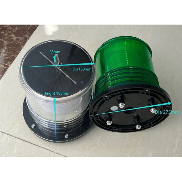 Solar Powered Marine Light with Flashing LED and 360 Degrees Lighting for Boat Navigation