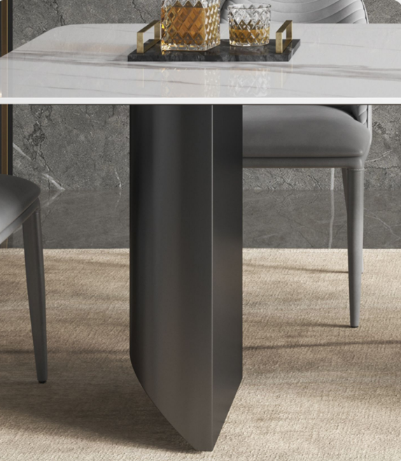Italian Bright Slate Top Dining Table Rectangular 4 Chairs / 6 Chairs