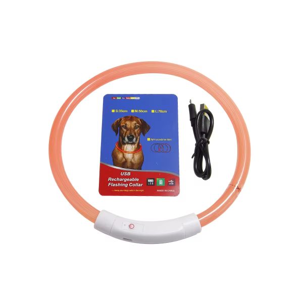 Silicone Waterproof LED Dog Collars Customized USB Rechargeable Dog Collars Personalized