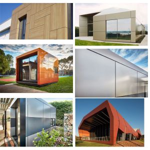 Nontoxic Brushed Gold Aluminum Composite Plastic Board Building Material Wall