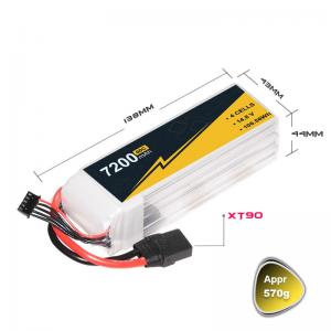 Buy cheap 14.8V 4s1P 7200mah Lipo Battery 60C Remote Control Airplane Batteries product