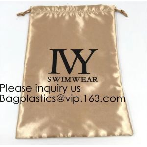 Soft Toy Storage Satin Bag With Drawstring,Promotional Red Wine Color Satin