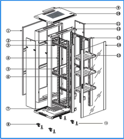 ODF Fiber Optic Terminal Box 2m rack 19'' inch 42U Cabinet Wall Mount FC ST LC SC