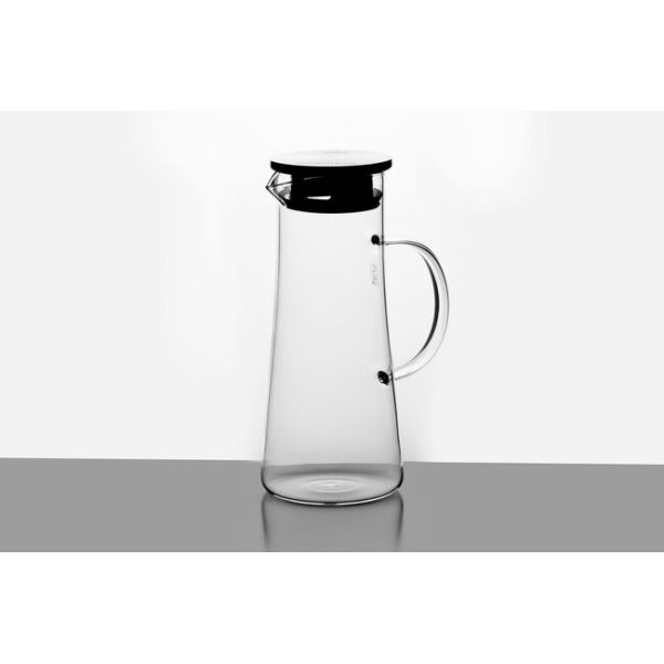 1350ml Glass Water Pitcher With Filter Transparent Heat Resistant Glass Carafe