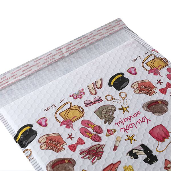 Biodegradable Clothes White Poly Bubble Mailers Self Adhesive