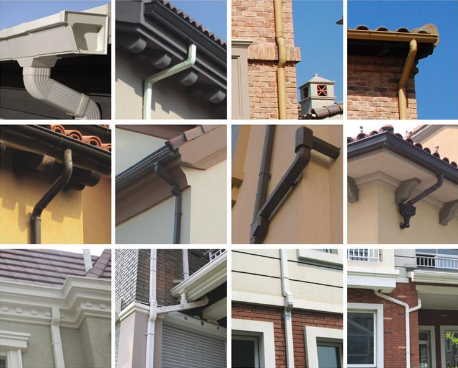 Roofing Building Material PVC Rain Gutter Fittings Plastic Rainwater Gutter