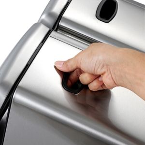 Silver Rectangular 5.28 Gallon Dual Compartment Garbage Can