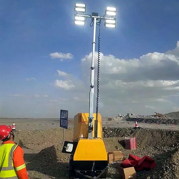 Diesel Powered Light Towers LED Tower Lighting Mining Operations Mobile Light Tower