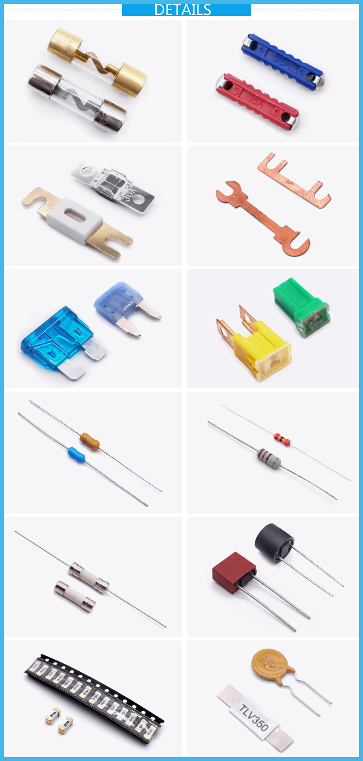 DC32V Mini Female Contacts 20Amp Car Fuse Automotive Mini J Case Fuse 25A 30A