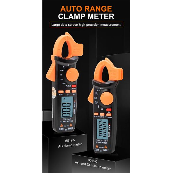 MINI True RMS AC Digital Clamp Multimeter 6019A With Temperature Test
