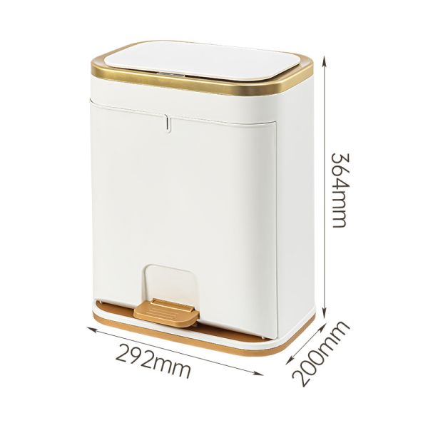 Electronic Sensor Pedal Kitchen Large Capacity Plastic Trash Can Waste Bin