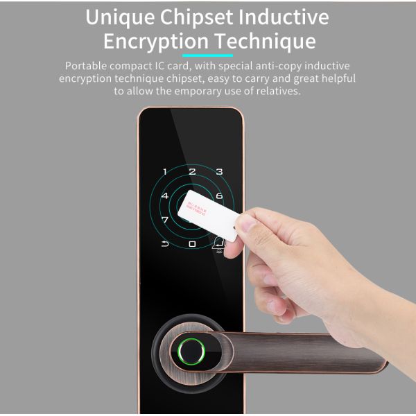 Keyless Entry Mortise Door Lock With Biometric Fingerprint Touchscreen Smart