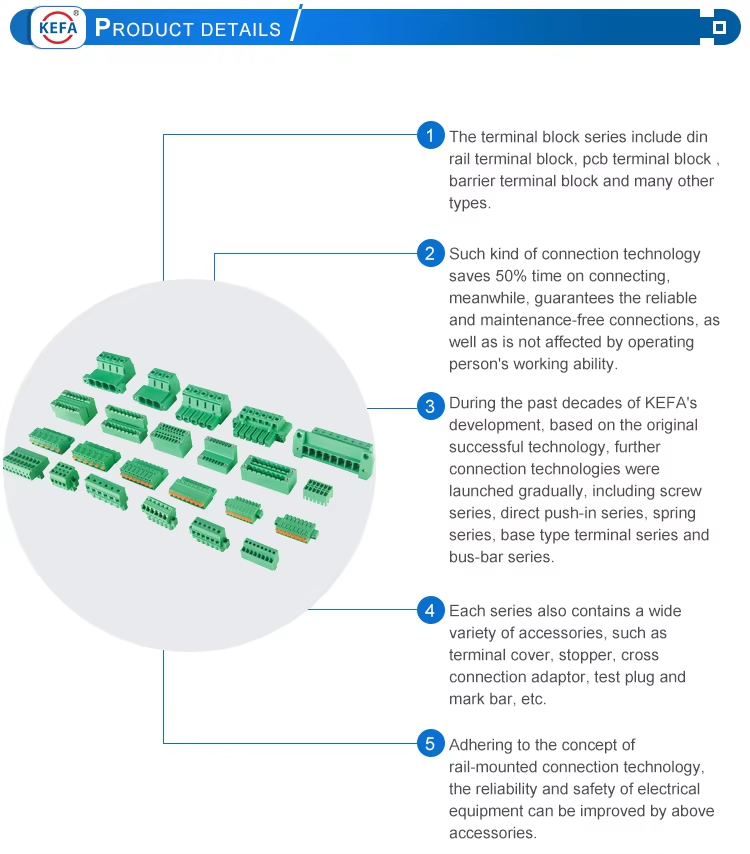 KF55C-10.0-04P KF55C-10.0-06P KF55C-10MM 2P-24P Pluggable terminal block Connectors