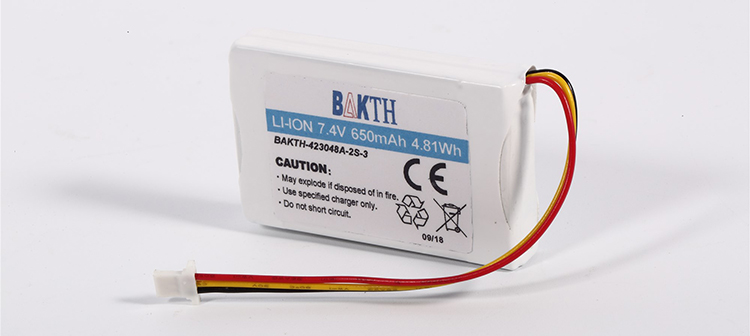 423048A 7.4v 650mah Lithium Ion Battery Pack for Bicycle Lamp Light
