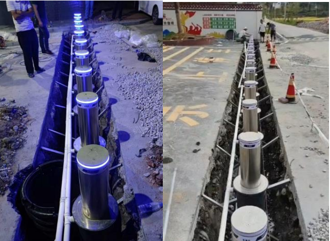 OEM Pre Embedded Height 1110mm Automatic Rising Bollards For Driveways