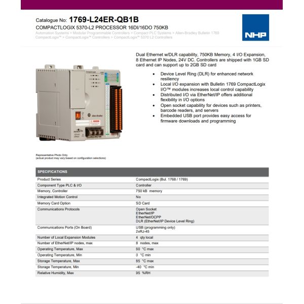 Expand Your Control Capabilities With 1769-L24ER-QB1B CompactLogix System And SD Card Option