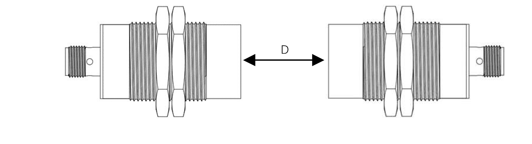 RFID Reader Head 0-70mm Read Write Range With RS-232 LED Display IP67 M30X1.5