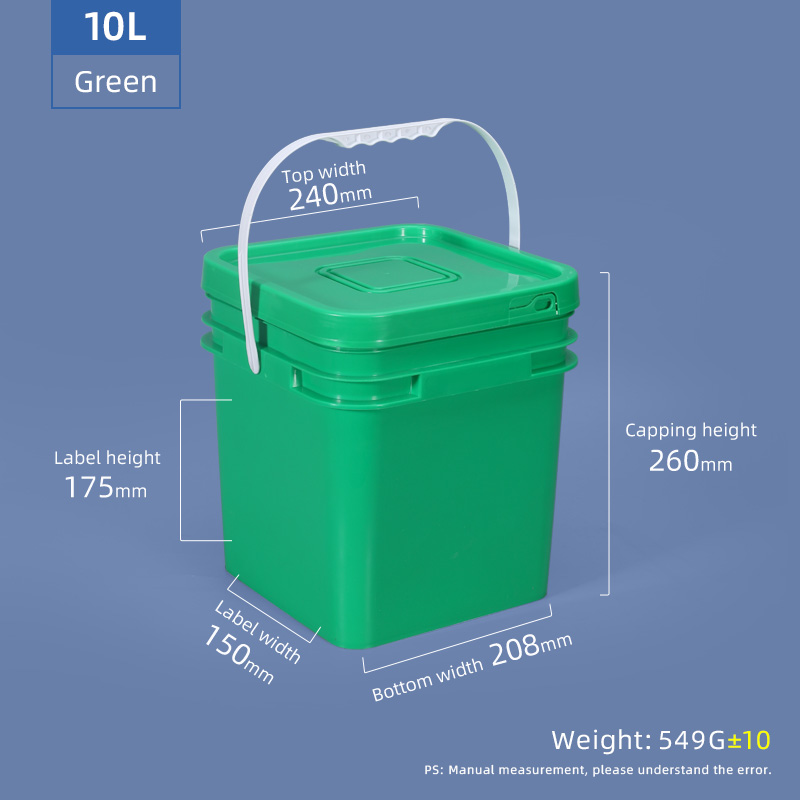 20Kg Plastic Square Shape Juice Bucket With Tap for Beverage Packaging