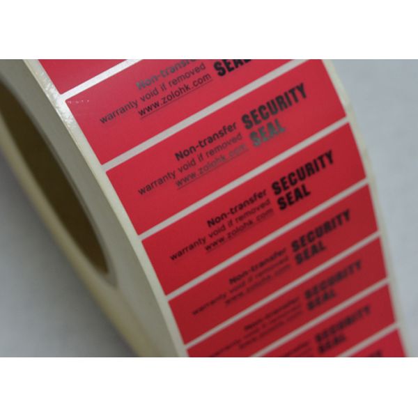 Glossy Security Sealing Non Residue Security Labels With Custom Logo And Printings
