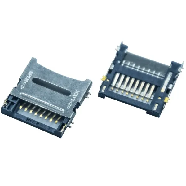 TF / Micro SD Card Socket Flip Type SMT Internal Welding 8P 1.5H / 1.8H