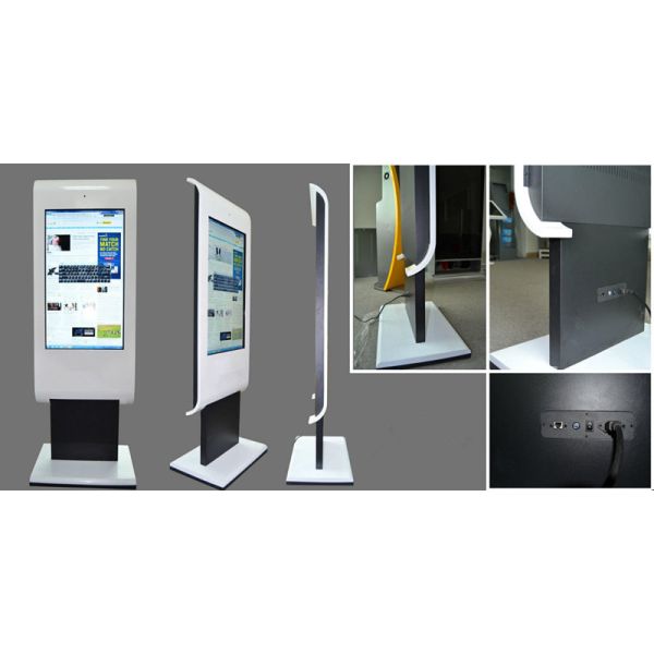 White 43" Floor Standing Touch Screen Kiosk 1920*1080 Resolution
