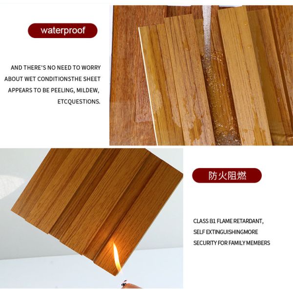 Customized Co Extruded WPC Wood Panel Wall Board Fire Resistant