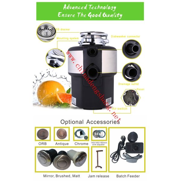 560W kitchen food waste disposer with advanced function 220v