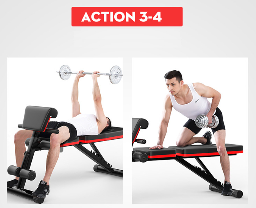 Adjustable Gym Bench, Multifunctional Utility Bench, Dumbbell Stool Flat Bench Preacher Curl Bench Sit Up Bench