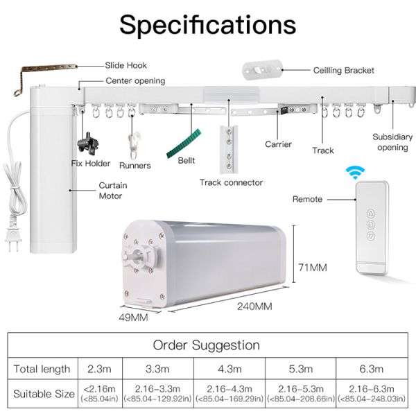Household Life Mobile APP Control Smart Curtain Motor Voice Control Tuya ZigBee Curtain Motor
