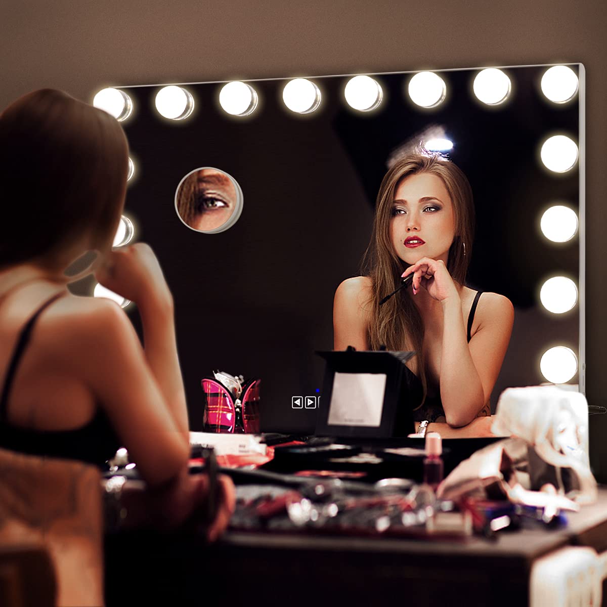 Rectangle Vanity Touch Screen Mirror Smart Vanity Makeup Mirror Customized