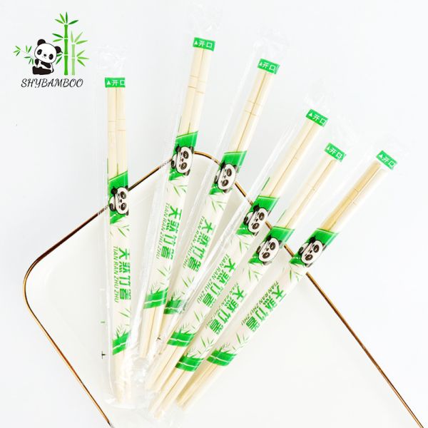 Disposable Bamboo Chopsticks Flatware Type Chopsticks Custom Wrapping Paper for Environmental Protection in Restaurants