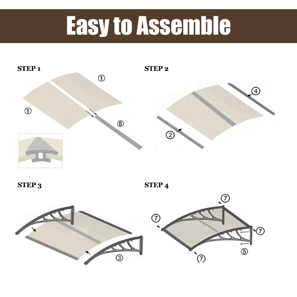 100x300cm mail order Door Window Awning Canopy Manual Awning Garden Shade Patio Canopy