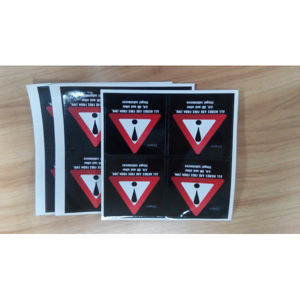 Custom Self Adhesive Paper Laminated Danger / Warning Sign Labels For Illegal Substances